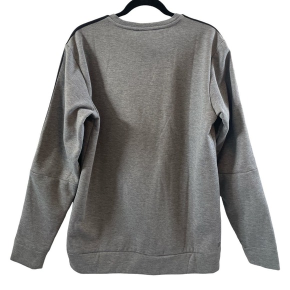 adidas Men's Essentials 3-Stripe Pullover Sweatshirt Gray Black Size Medium Logo - Picture 3 of 5